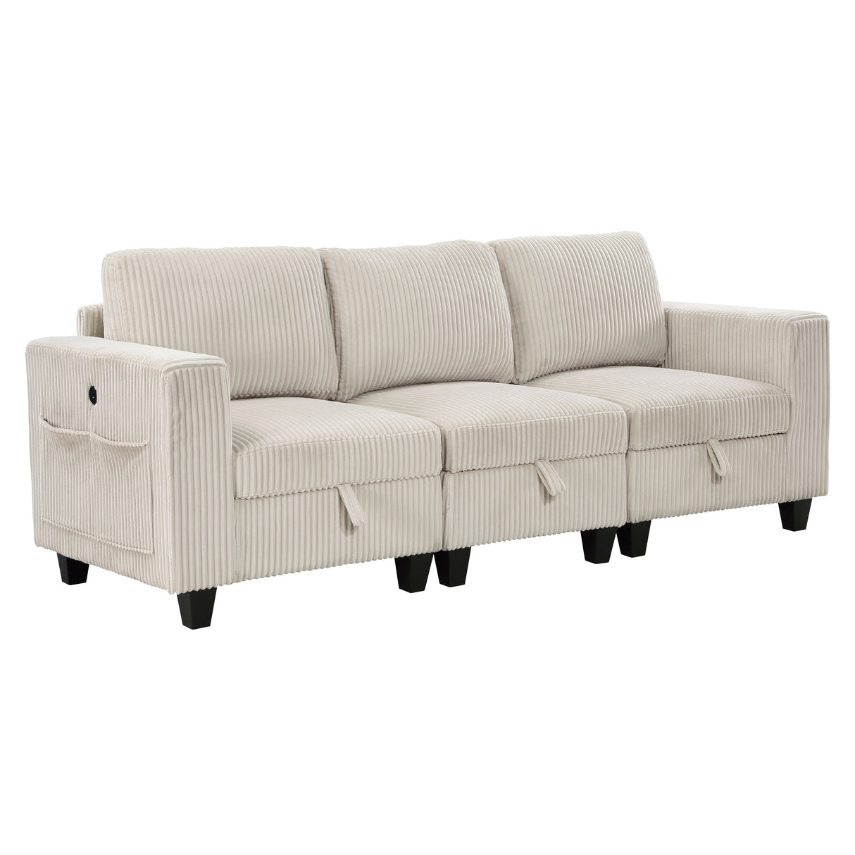 Walterboro Beige Corduroy Sofa by Homelegance at Eve Furniture