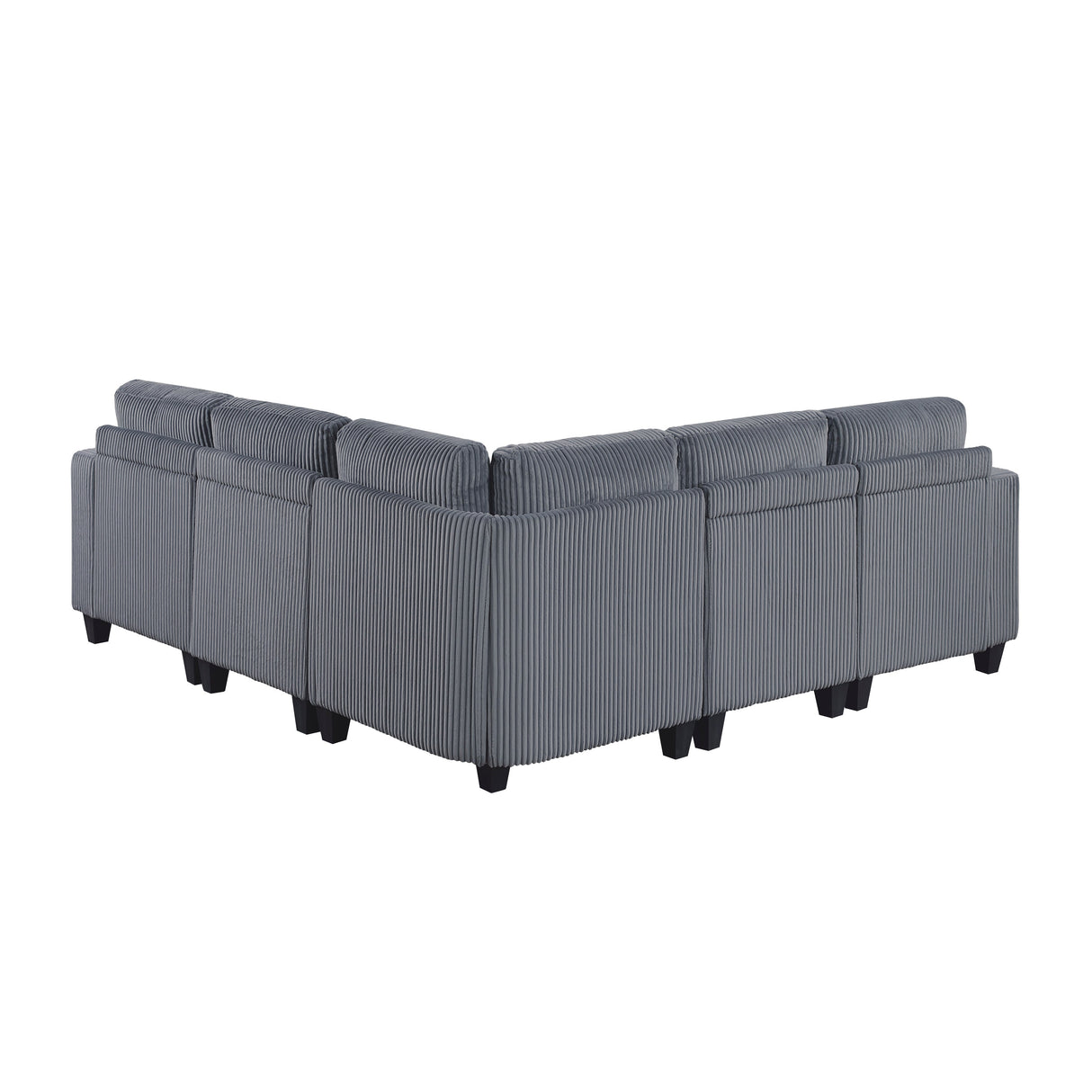 Walterboro Dark Gray Corduroy 5-Piece Sectional with Storage by Homelegance at Eve Furniture