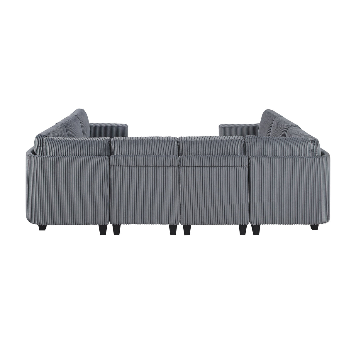 Walterboro Dark Gray Corduroy 8-Piece Sectional with Storage by Homelegance at Eve Furniture