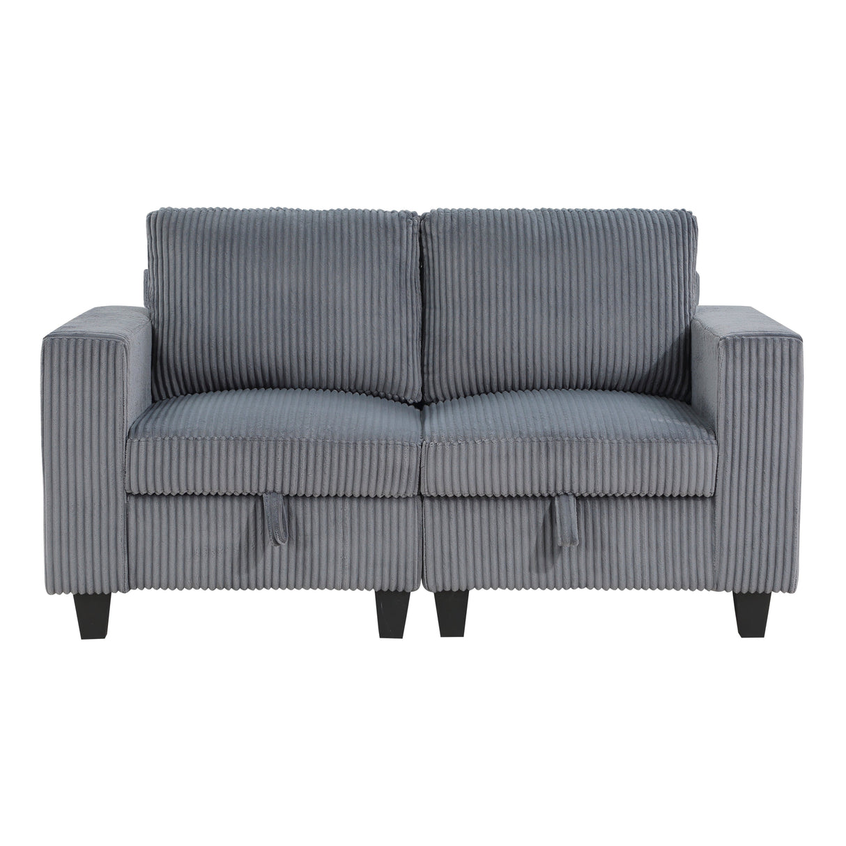 Walterboro Dark Gray Corduroy Loveseat by Homelegance at Eve Furniture