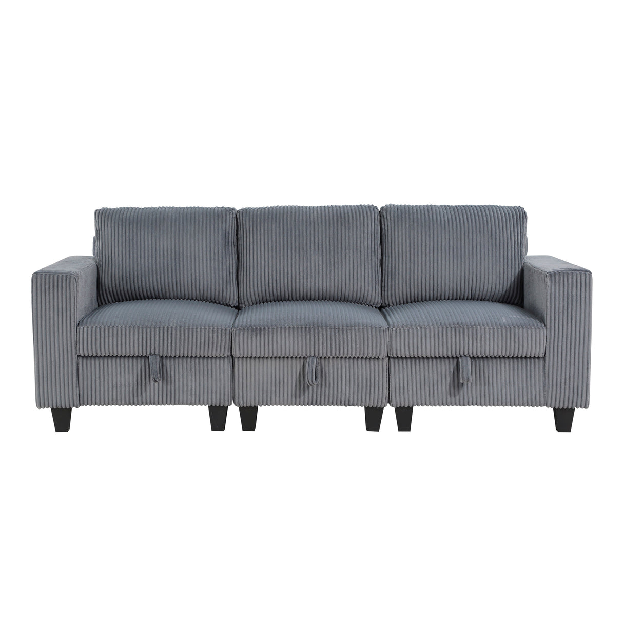 Walterboro Dark Gray Corduroy Sofa by Homelegance at Eve Furniture