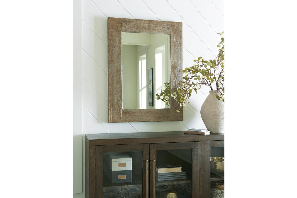 Waltleigh Distressed Brown Accent Mirror by Ashley at Eve Furniture