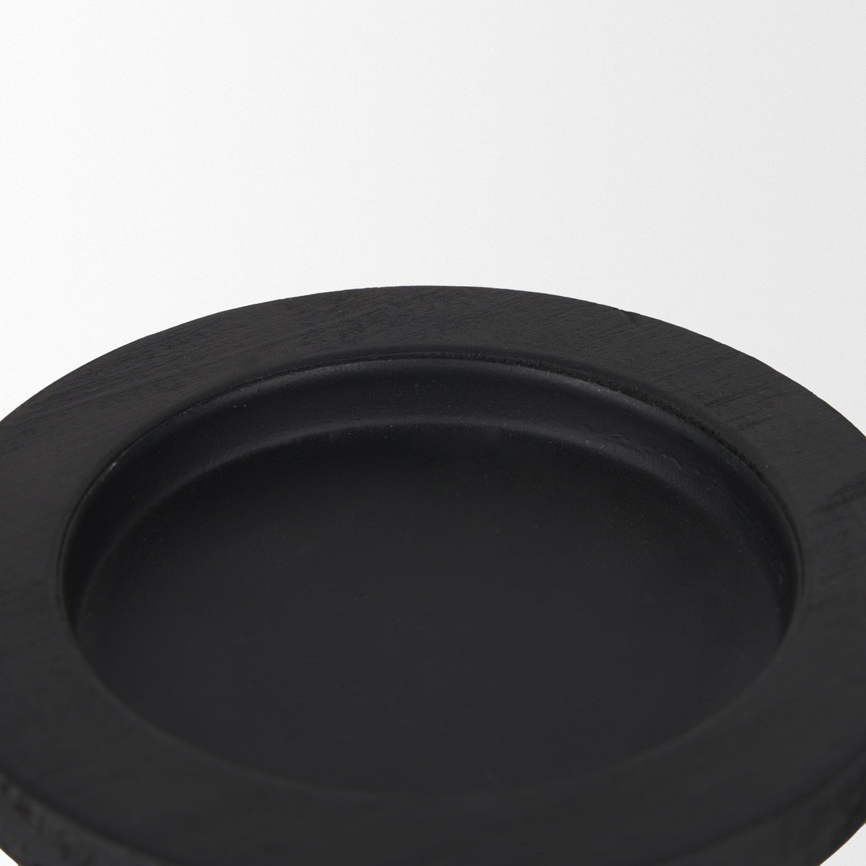 Wanda Matte Black Wood Pillar Candle Holders (Set of 2) by Mercana at Eve Furniture