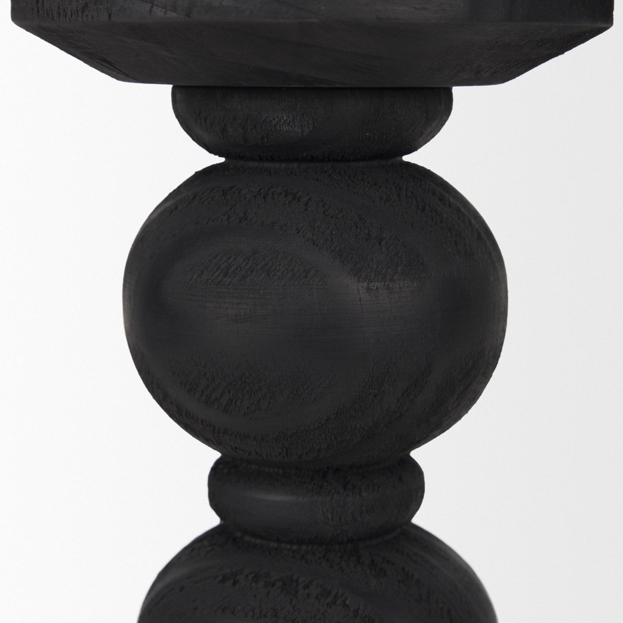 Wanda Matte Black Wood Pillar Candle Holders (Set of 2) by Mercana at Eve Furniture