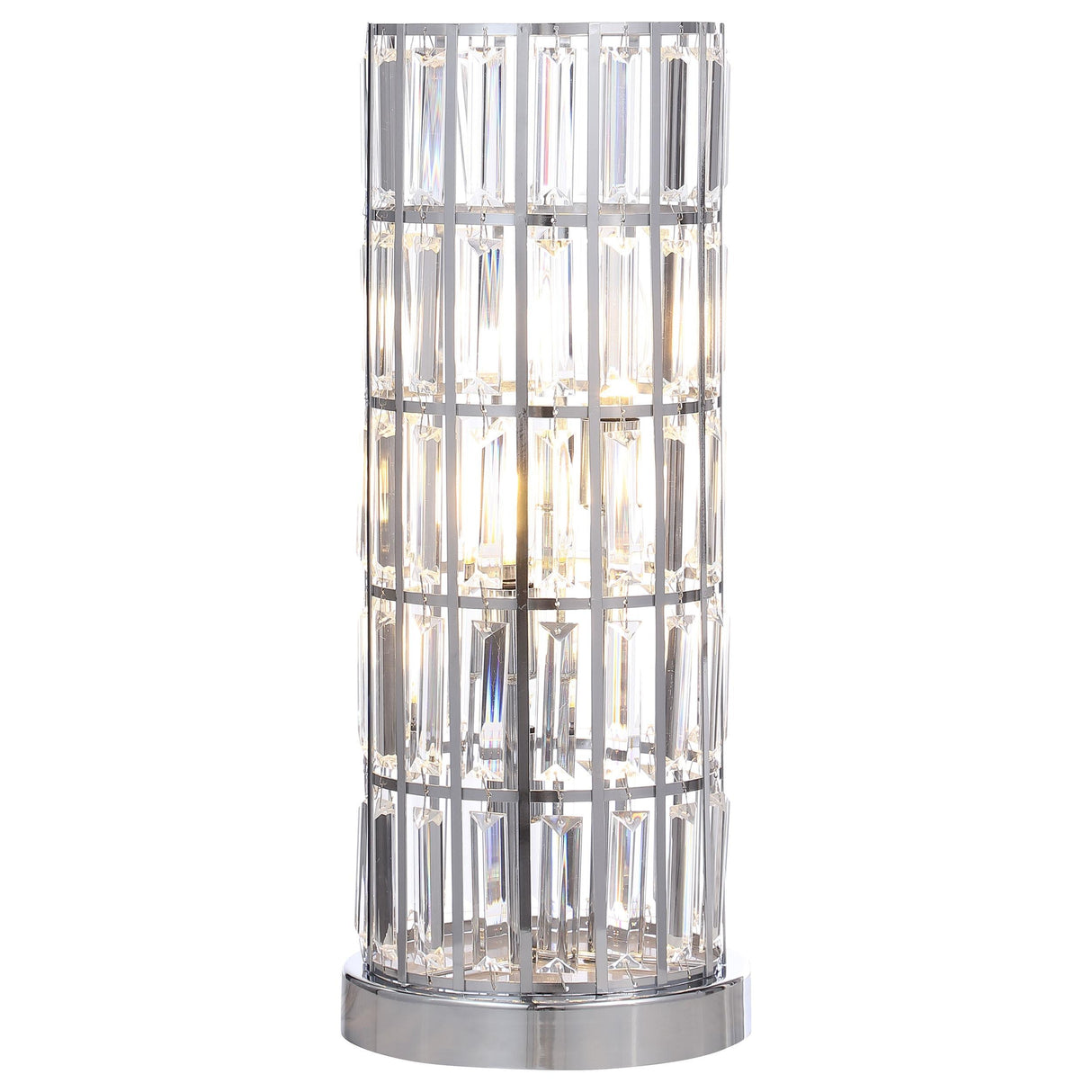 Wanda Silver 20-inch Crystal Shade Bedside Table Lamp by Coaster at Eve Furniture