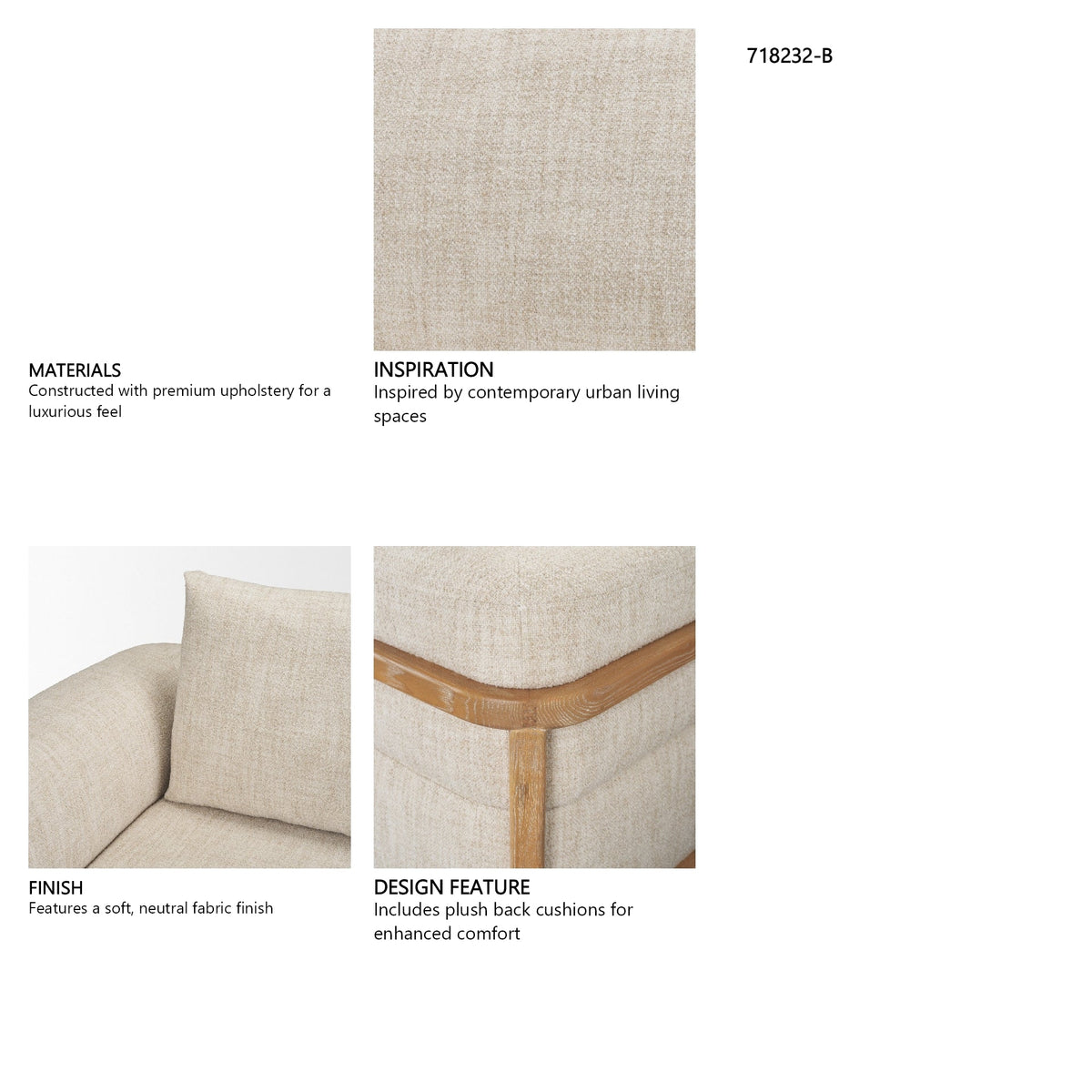 Warner Frame 2 Piece Long Sofa Set w/Back Cushions by Mercana at Eve Furniture