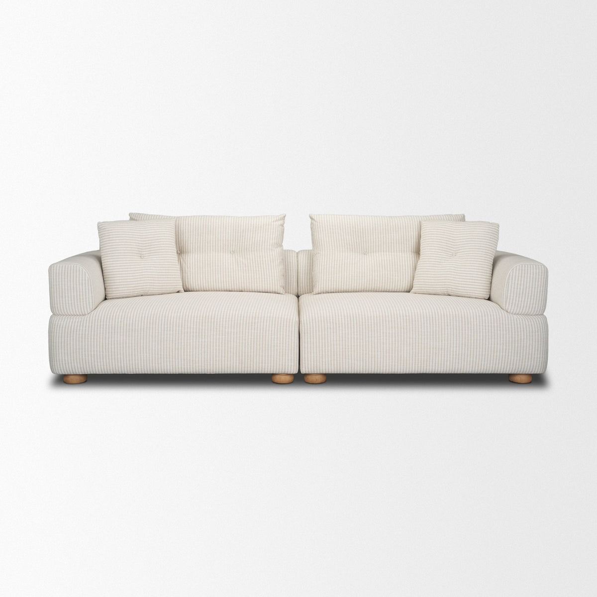Warner Stripe 2 Piece Sofa Set w/Back Cushions by Mercana at Eve Furniture