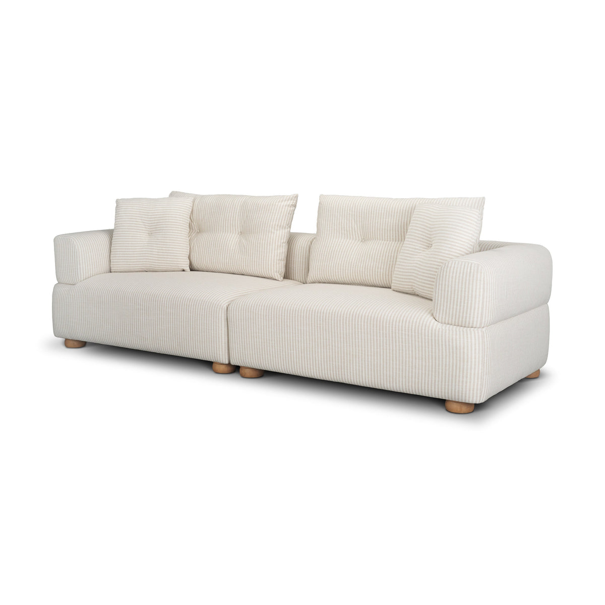 Warner Stripe 2 Piece Sofa Set w/Back Cushions by Mercana at Eve Furniture