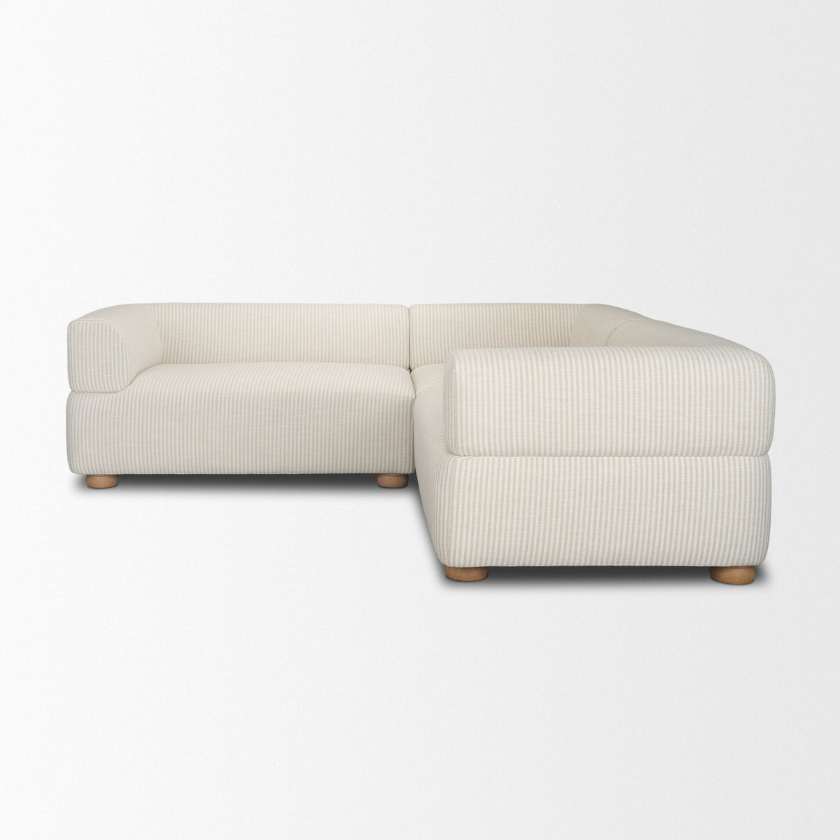 Warner Stripe 3 Piece Sofa Set w/S Corner Piece by Mercana at Eve Furniture