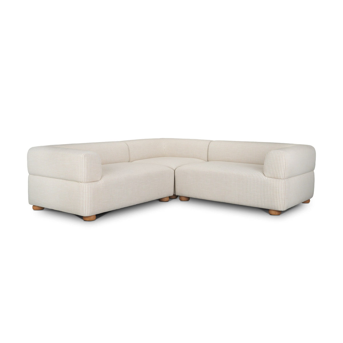 Warner Stripe 3 Piece Sofa Set w/S Corner Piece by Mercana at Eve Furniture