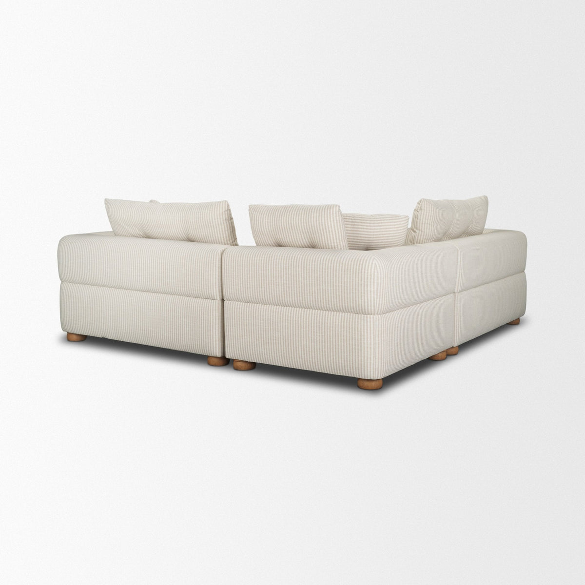 Warner Stripe 3 Piece Sofa Set w/S Corner Piece w/Back Cushions by Mercana at Eve Furniture