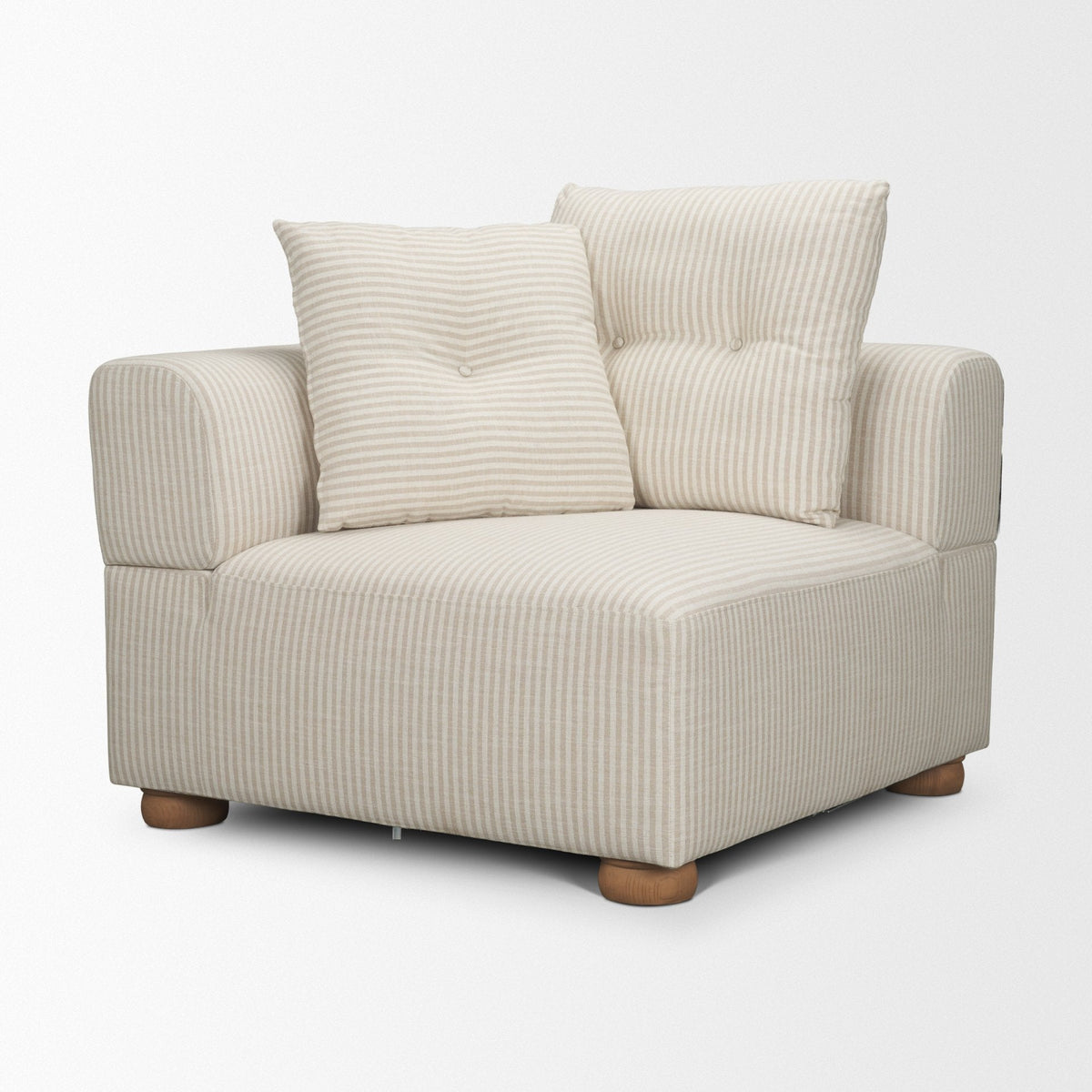 Warner Stripe 3 Piece Sofa Set w/S Corner Piece w/Back Cushions by Mercana at Eve Furniture