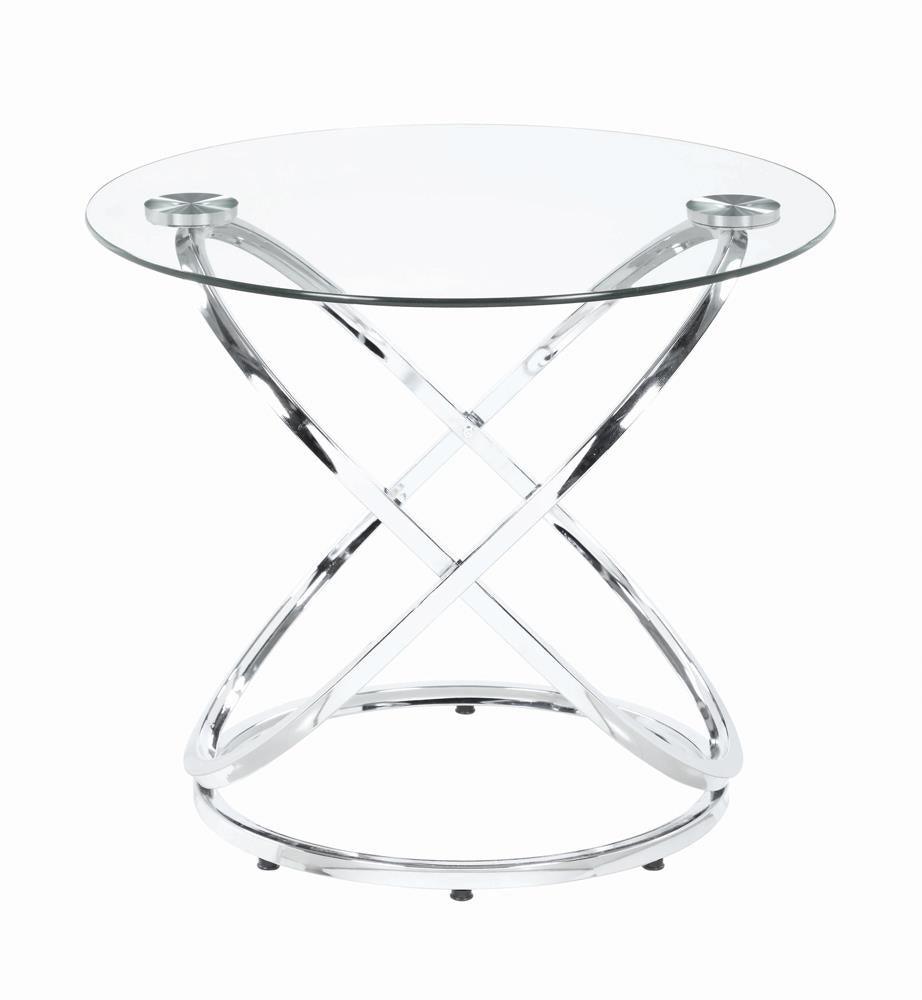 Warren Chrome/Clear 3-Piece Occasional Set by Coaster at Eve Furniture
