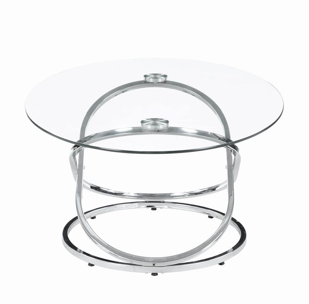 Warren Chrome/Clear 3-Piece Occasional Set by Coaster at Eve Furniture