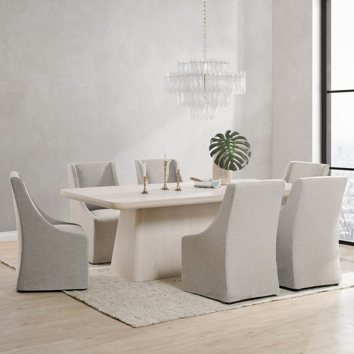Warwick Dining Chair with Casters - Gray by Classic Home at Eve Furniture