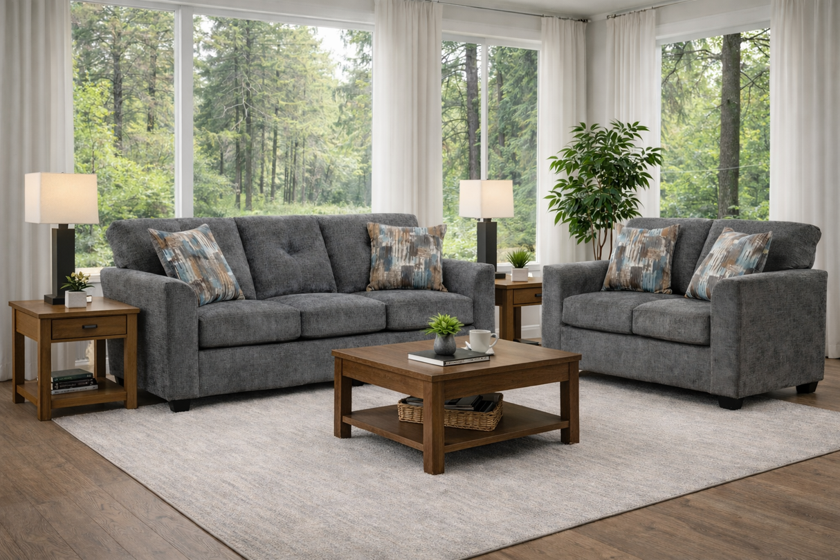 Washington Gray Sofa & Loveseat Set