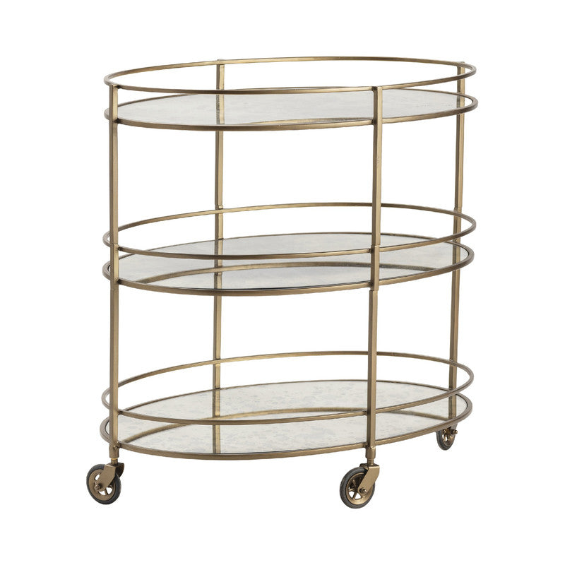 Waterford Gold/Clear Bar Cart by Crestview at Eve Furniture