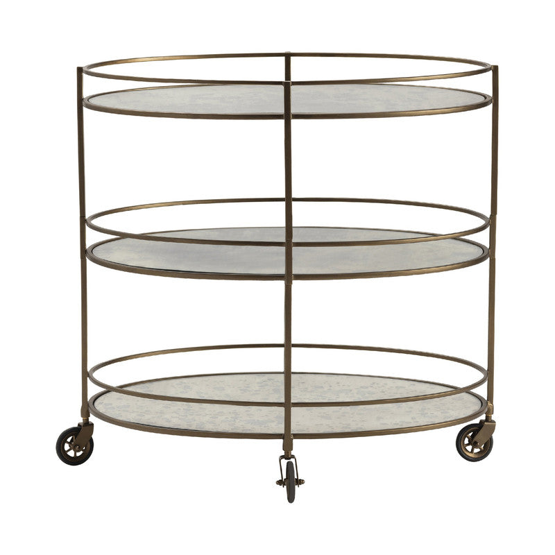 Waterford Gold/Clear Bar Cart by Crestview at Eve Furniture