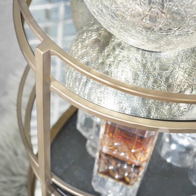 Waterford Gold/Clear Bar Cart by Crestview at Eve Furniture