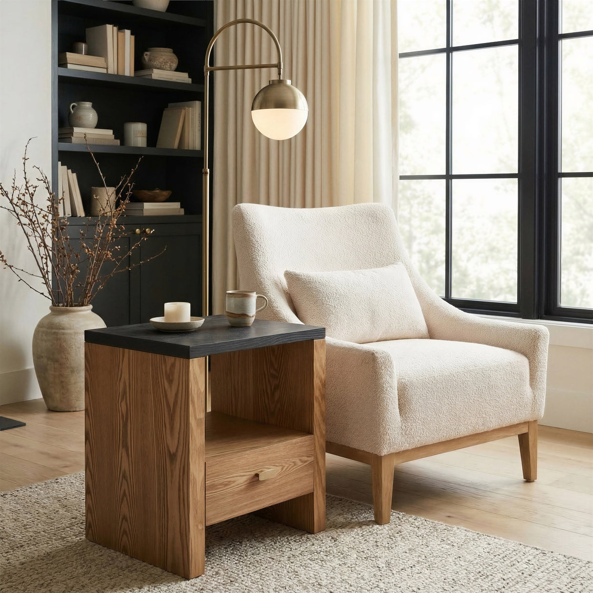Waterloo White & Bronze Floor Lamp by Zuomod at Eve Furniture