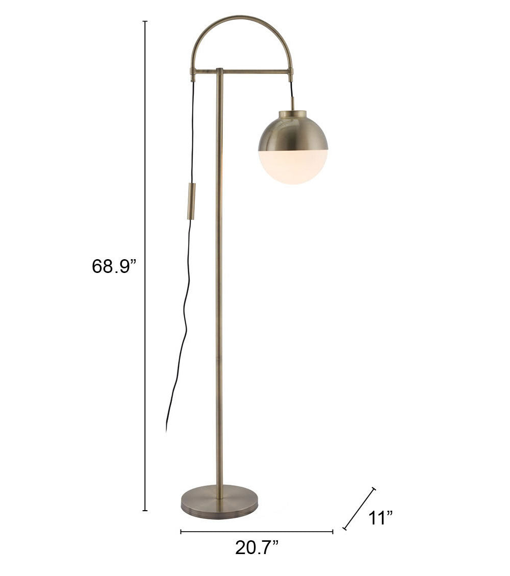 Waterloo White & Bronze Floor Lamp by Zuomod at Eve Furniture