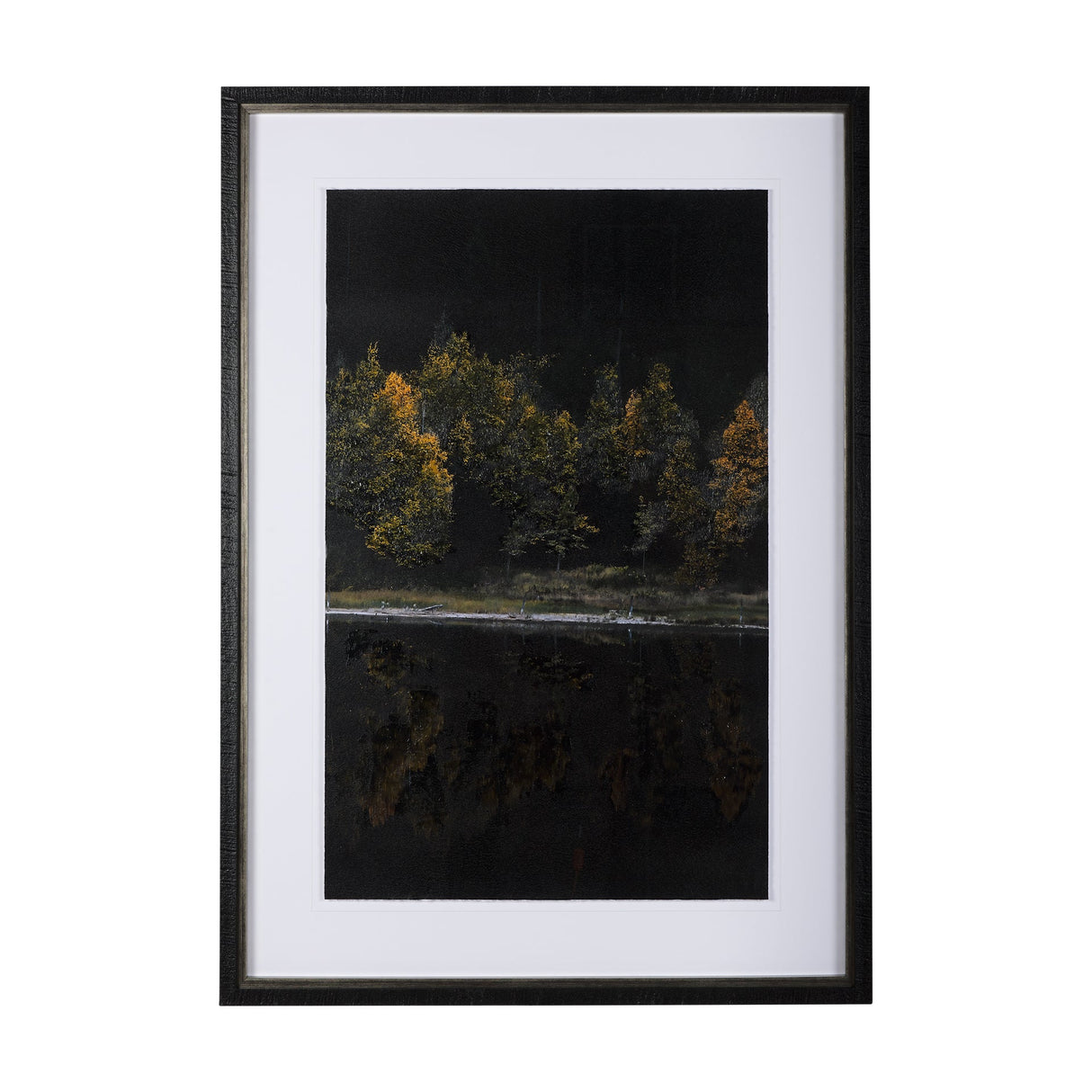 Water's Reflection-R by Chad Mackay a Hand Embellished Textured Framed Art Print Matted under Glass by Mercana at Eve Furniture