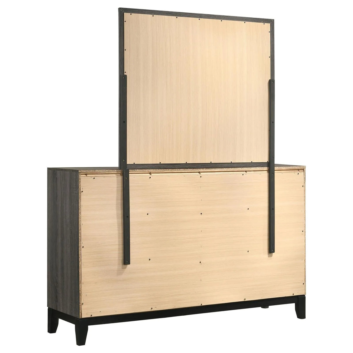 Watson 6-drawer Dresser with Mirror Grey Oak and Black by Coaster at Eve Furniture
