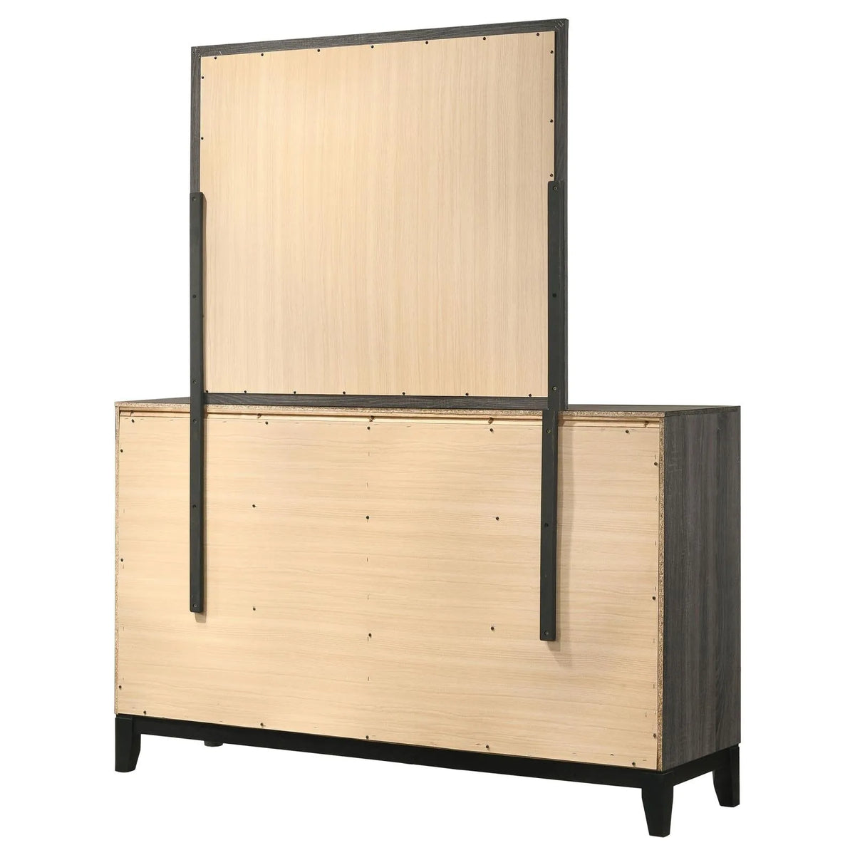 Watson 6-drawer Dresser with Mirror Grey Oak and Black by Coaster at Eve Furniture
