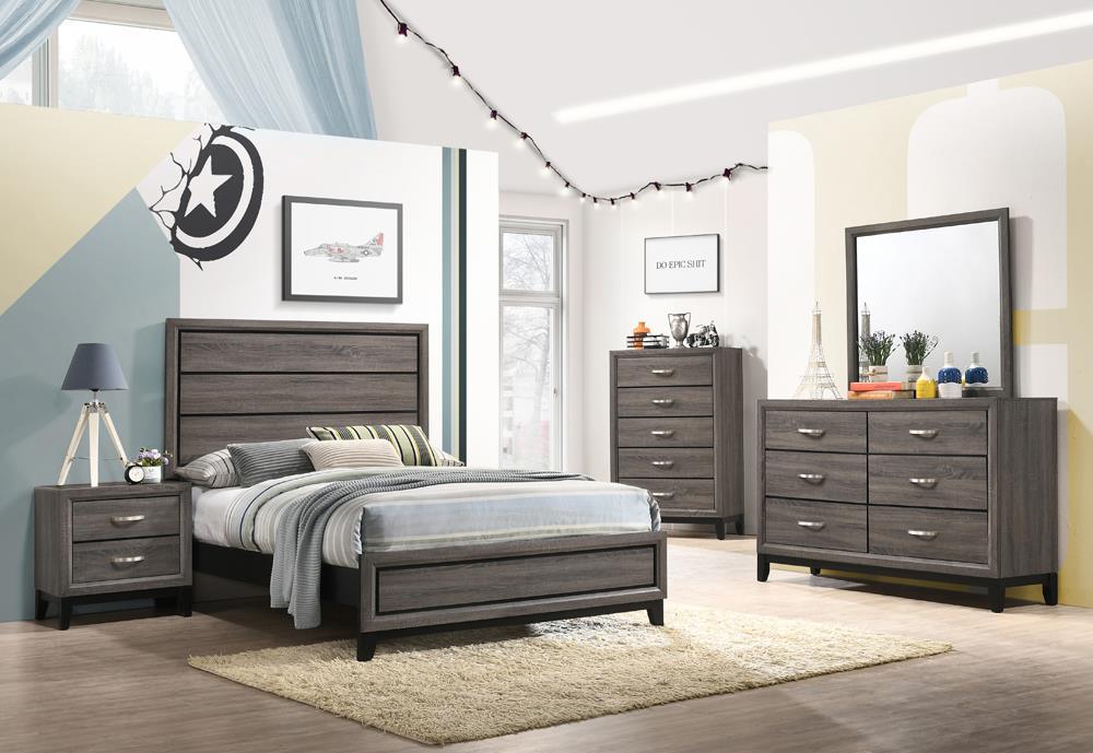 Watson Gray Oak Full Panel Bed by Coaster at Eve Furniture