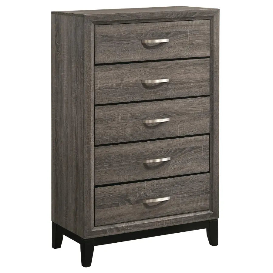 Watson Gray Oak/Black 5-Piece Eastern King Bedroom Set by Coaster at Eve Furniture