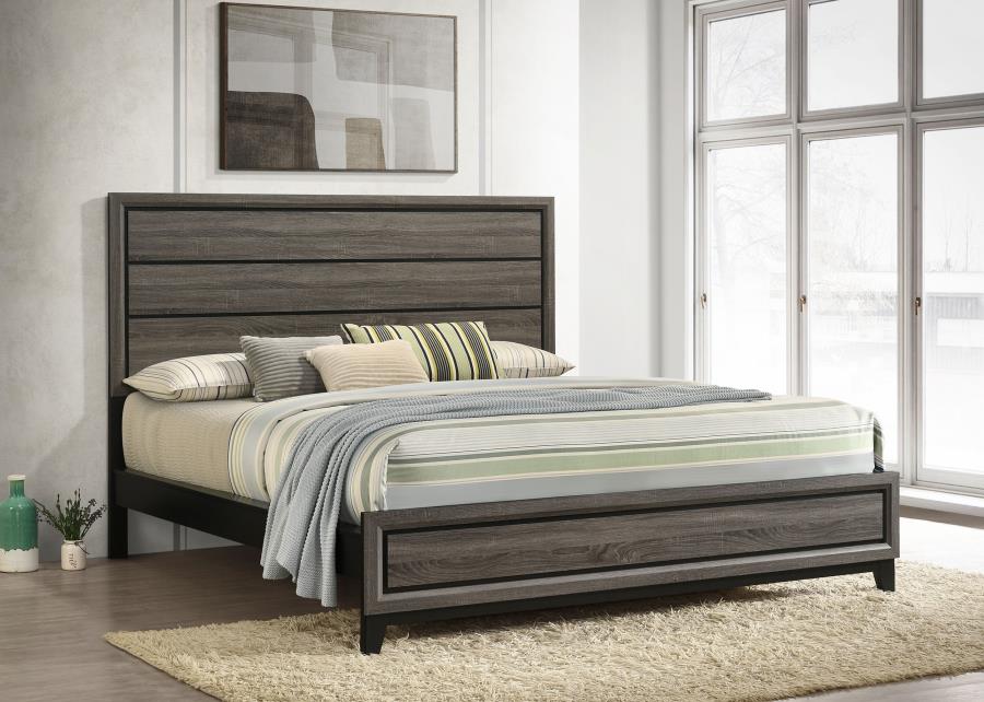 Watson Gray Oak/Black California King Panel Bed by Coaster at Eve Furniture