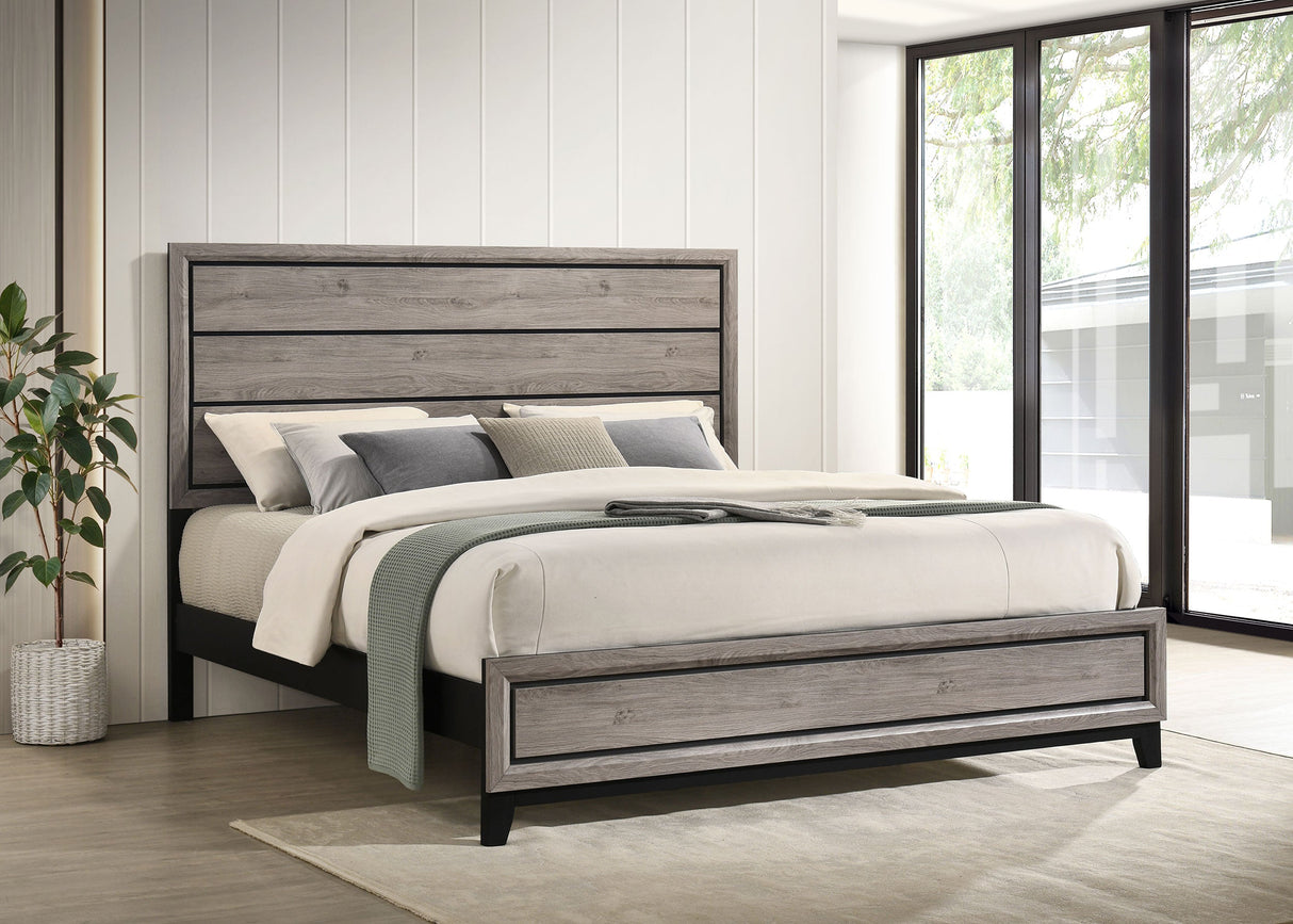 Watson Light Taupe Wood Eastern King Panel Bed by Coaster at Eve Furniture