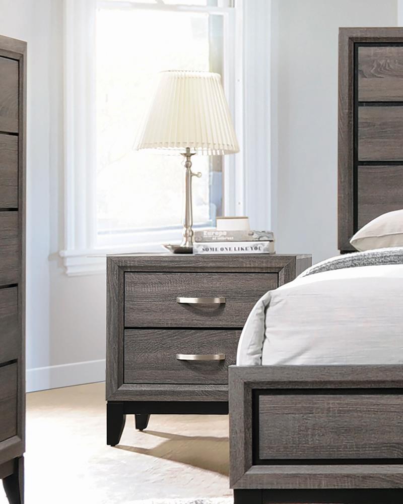 Watson Gray Oak/Black 2-Drawer Nightstand by Coaster at Eve Furniture