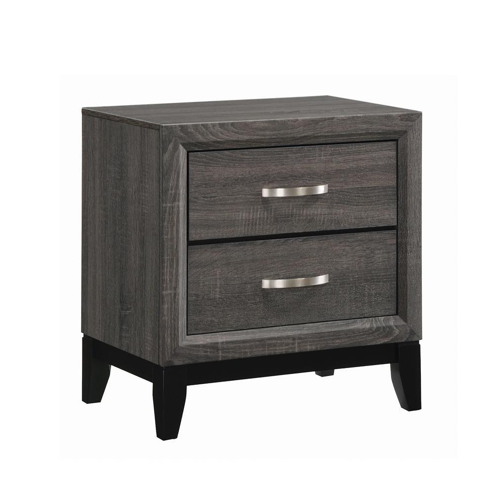Watson Gray Oak/Black 2-Drawer Nightstand by Coaster at Eve Furniture