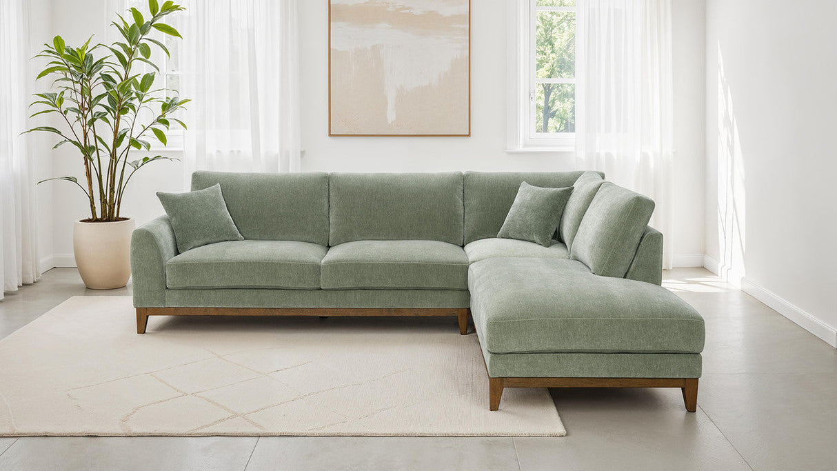 Watton Olive Green RAF Sectional by Furniture of America at Eve Furniture
