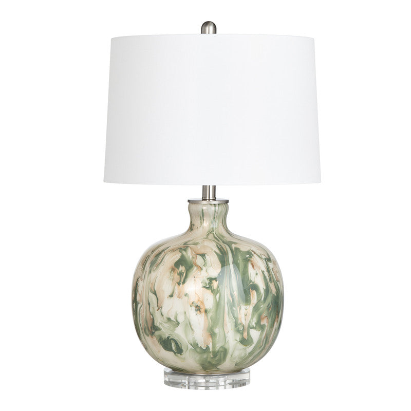 Waverly Green/Cream Table Lamp by Crestview at Eve Furniture