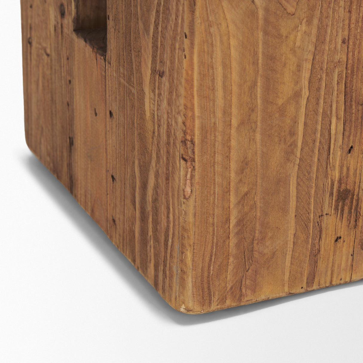 Waylen Natural Wood Block Accent Stool by Mercana at Eve Furniture