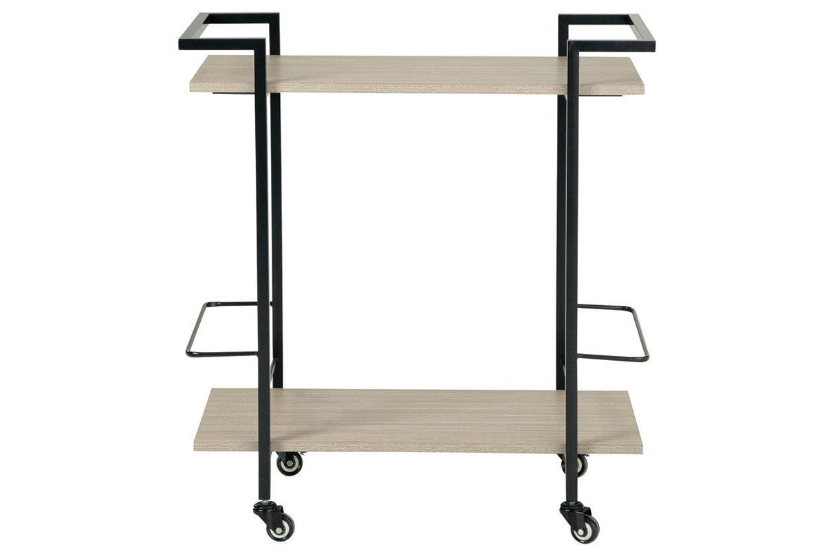Waylowe Brown/Black Bar Cart by Ashley at Eve Furniture