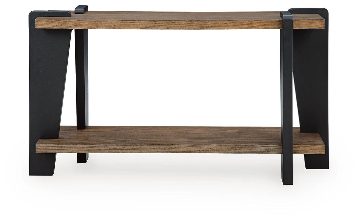 Weathermore Brown/Black Sofa Table by Ashley at Eve Furniture