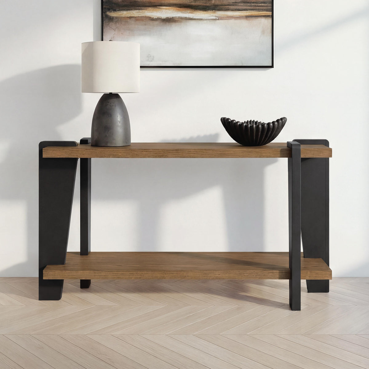 Weathermore Brown/Black Sofa Table by Ashley at Eve Furniture
