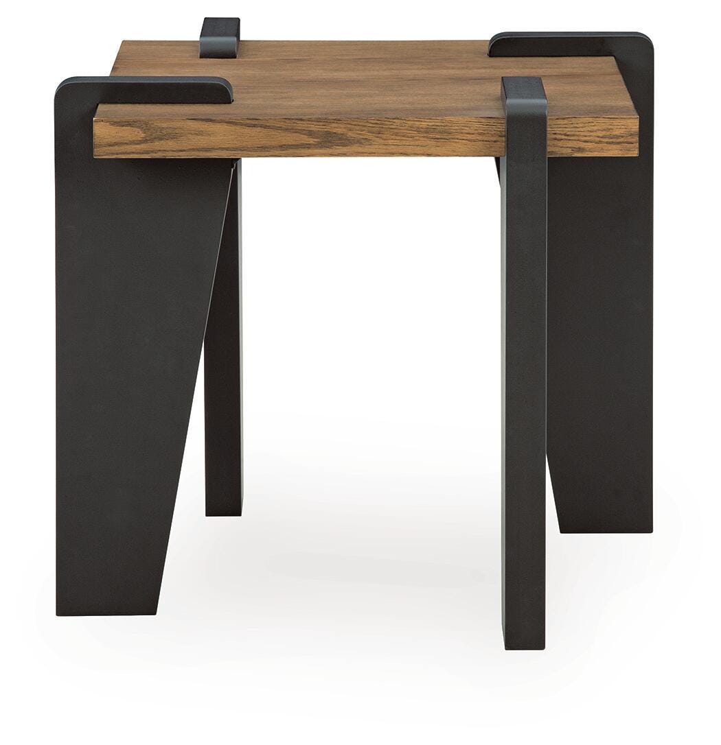 Weathermore Brown/Black Square End Table by Ashley at Eve Furniture