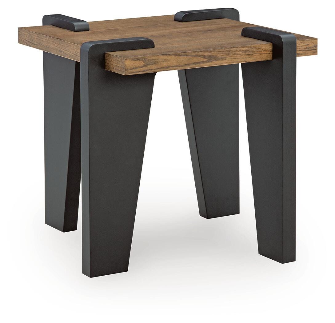 Weathermore Brown/Black Square End Table by Ashley at Eve Furniture