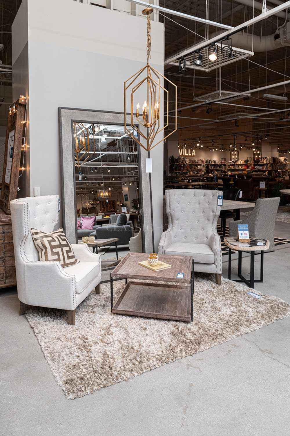 Webster Ash/Weathered Cement Floor Mirror by Classic Home at Eve Furniture