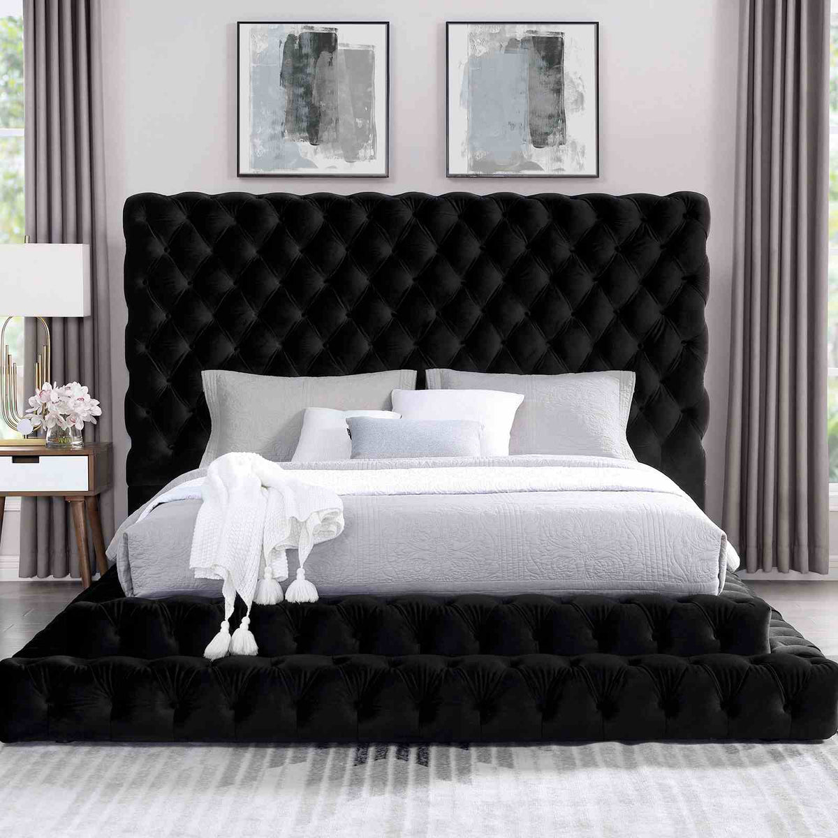Stefania Black 5-Piece Queen Bedroom Set by Furniture of America at Eve Furniture