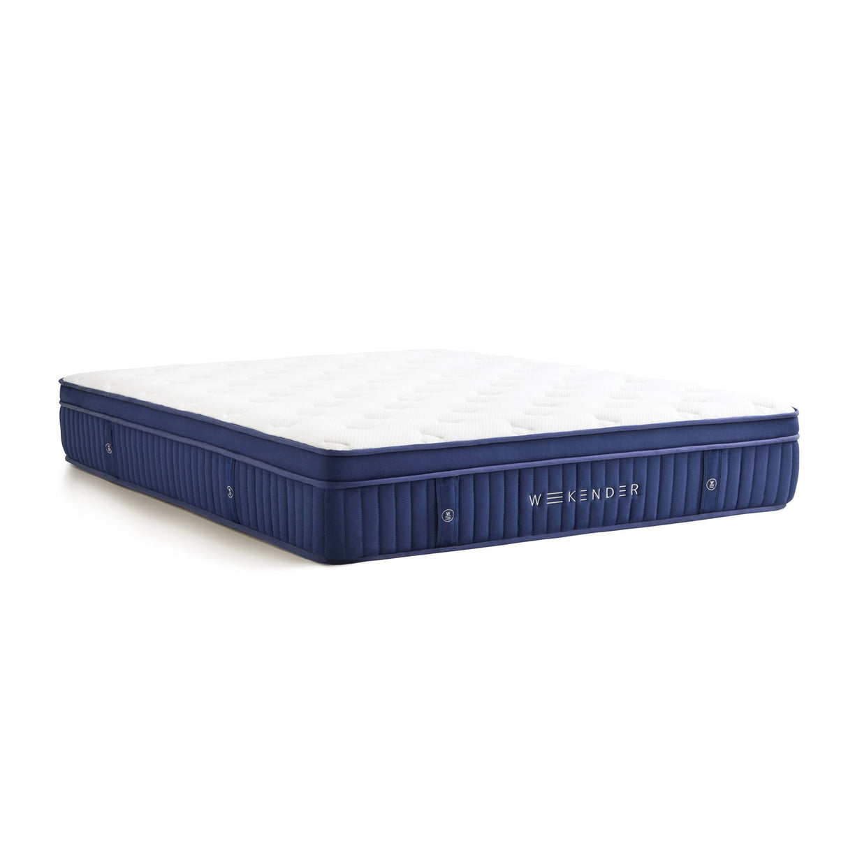 Weekender Blue/White Full 11" Euro Top Hybrid Mattress by Malouf at Eve Furniture