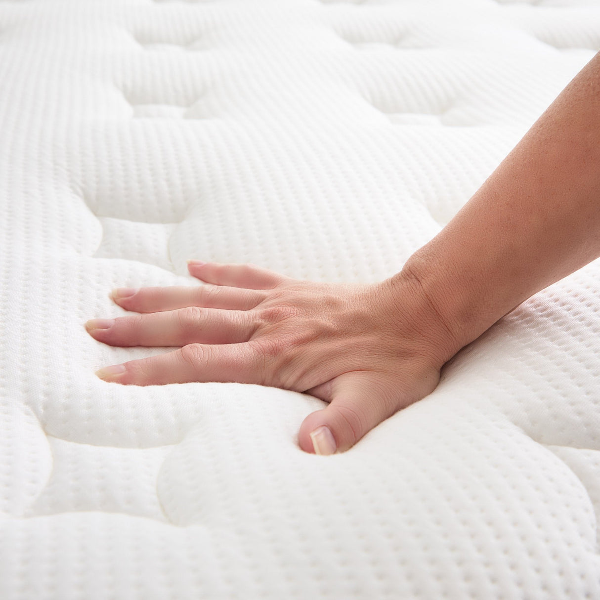 Weekender Blue/White Full 11" Euro Top Hybrid Mattress by Malouf at Eve Furniture