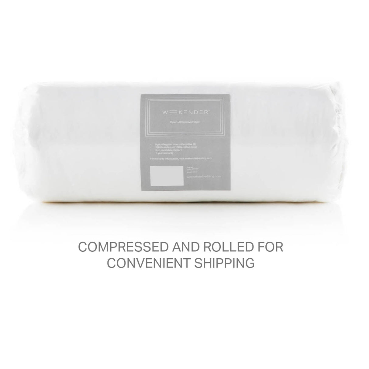 Weekender White Queen Down Alternative Pillow (2-Pack) by Malouf at Eve Furniture