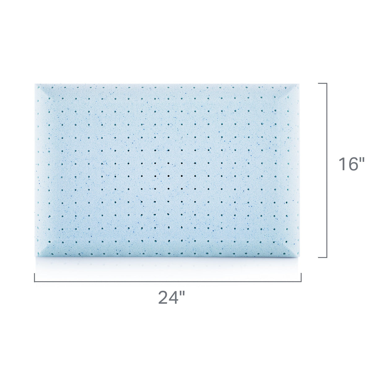 Weekender White/Blue King Gel Memory Foam Pillow + Reversible Cooling Cover by Malouf at Eve Furniture