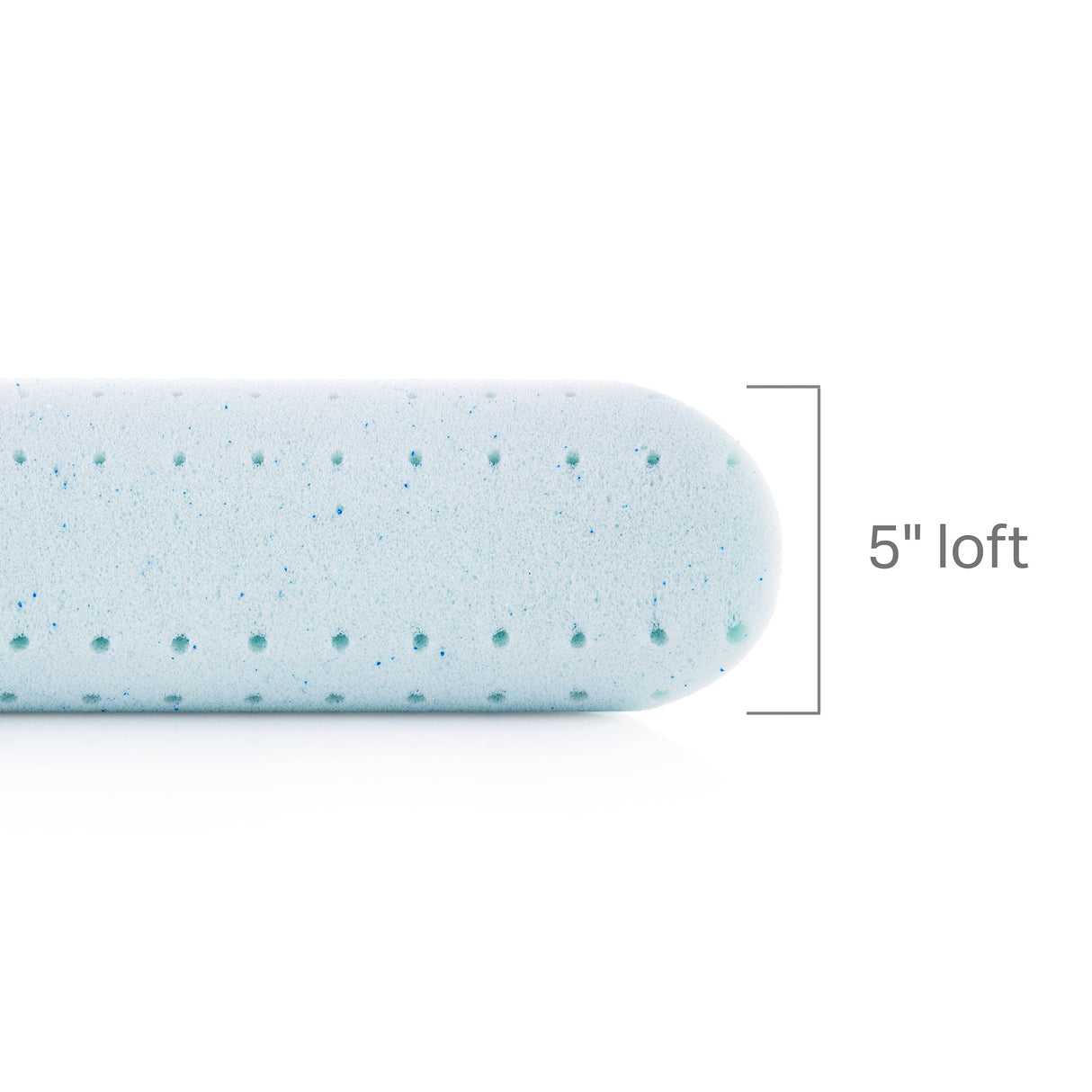 Weekender White/Blue Queen Gel Memory Foam Pillow + Reversible Cooling Cover by Malouf at Eve Furniture