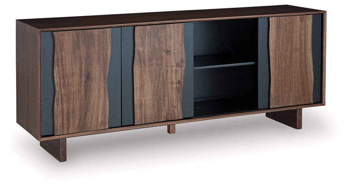 Welby Brown/Charcoal Accent Cabinet by Ashley at Eve Furniture